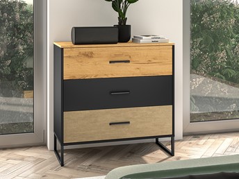 Komoda COLT 05 Dąb Craft Złoty/Czarny