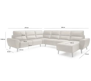 Narożnik JEF C2 Beżowy z Funkcją Spania II Grupa Tkanin