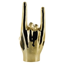 Dekoracja/Figurka Dłoń Duża ROCK AND ROLL Palec Złoty