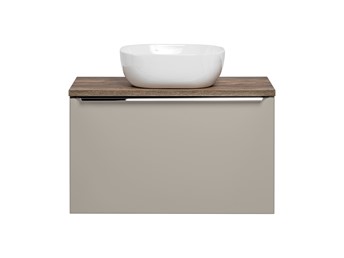 Zestaw SFT B UN 6252 80cm (Szafka + Blat + Umywalka) Szary/Dąb