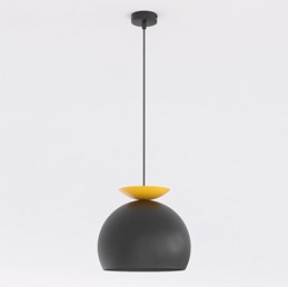 Lampa Wisząca GEO 1 Czarny/Pomarańczowy