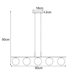 Lampa Wisząca GIRO K-5688 Bursztynowy/Czarny/Złoty