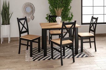 Stół MONTE 70x100 Dąb Złoty Craft/Czarny