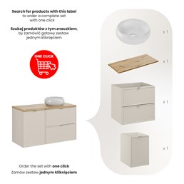 Zestaw Meblowy WIKI 100cm Dąb Artisan/Kaszmirowy Mat