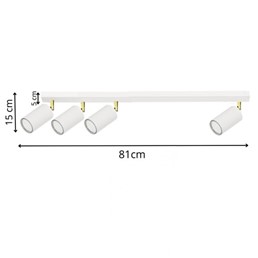 Plafon LARISA 4 Biały/Złoty