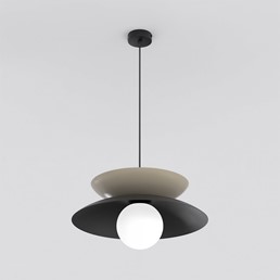 Lampa Wisząca NAGOYA 1 Czarny/Beżowy