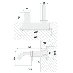 Bateria Podtynkowa CLIF Nikiel Szczotkowany