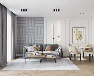 Panel Tapicerowany Ścienny TRINITY 60x10 Kremowy