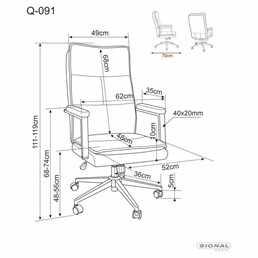 Fotel Obrotowy Q-091 Szary