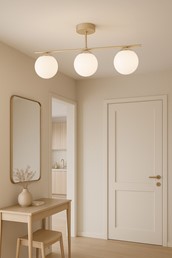 Lampa Wisząca SAVIA K-5792 Biały/Beż/Złoty