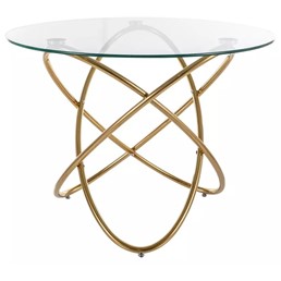 Stół Okrągły ORBIT fi100 Transparentny/Złoty