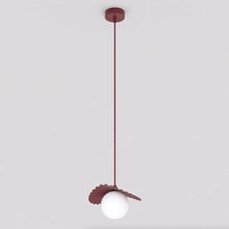 Lampa Wisząca FLORA 1 Burgundowy/Opal