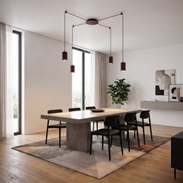 Lampa Wisząca TRAKER 4 Burgundowy