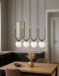 Lampa Wisząca ENZO K-5592 Czarny/Biały/Złoty