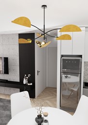 Lampa Sufitowa LOTUS 6 Czarny/Pomarańczowy