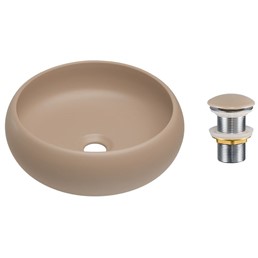 Zestaw Umywalkowy z Korkiem Click-Clack WIKI Matowe Cappuccino