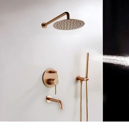 Zestaw Natryskowo-Wannowy Podtynkowy LUNGO Miedź