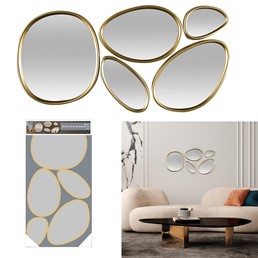 Zestaw 5 Luster ORGANIC SHAPE Złoty