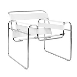 Fotel IVAN Biały/Chrom