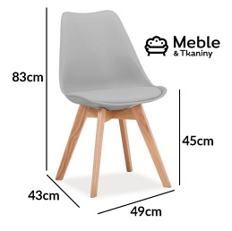 Krzesło KRIS Dąb/Jasny Szary