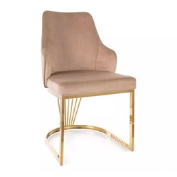 Krzesło ALURE Velvet Beżowy/Złoty