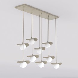 Lampa Wisząca FLORA 9 Beżowy/Opal