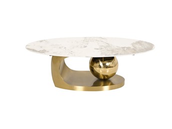 Stolik MODIG M58 130x70cm Biały/Złoty