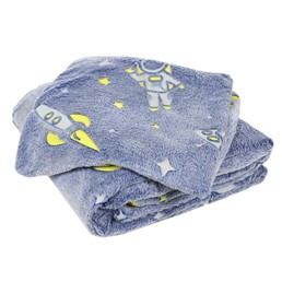 Komplet Pościeli Dziecięcej Fluorescencyjnej 140x200 Niebieski