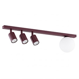 Lampa Sufitowa BASTER 4 Burgundowy/Opal