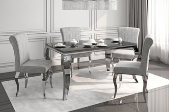 Stół ST18-FX 90x150 cm Czarny/Chrom