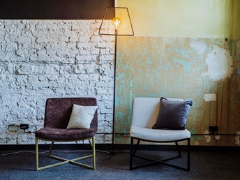 Fotel ZERO Palona Kawa/Złoty