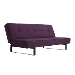 Sofa SLEEK 2 Os. Rozkładana Śliwkowy/Czarny