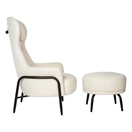 Fotel z Podnóżkiem Teddy Grand 91x77x114 Beżowy