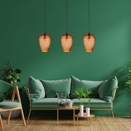 Lampa Wisząca ISELLIN 1L Czarny/Brązowy