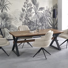 Stół Rozkładany BARON (200-350)x100 cm Orzechowy/Czarny