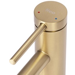 Bateria Umywalkowa Niska FOSS Złoty Szczotkowany