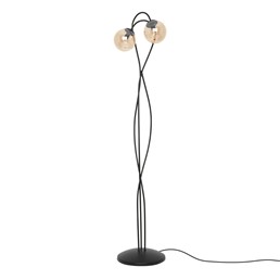 Lampa Podłogowa FLORO K-5129 Czarny/Bursztynowy