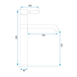 Bateria Umywalkowa Niska SERRA Czarny