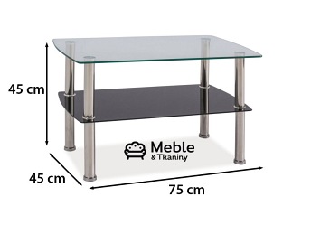 Ława IRENE Chrom/Transparentny