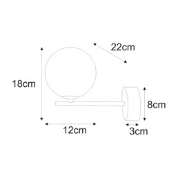 Kinkiet ASPEN K-5553 Czarny/Biały