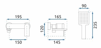 Bateria Wannowa STORM Złoty Szczotkowany