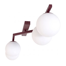 Lampa Sufitowa NATON 4 Burgundowy/Opal