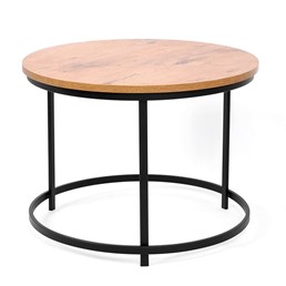 Stolik KAJA HOME KS-28 fi60 Czarny/Dąb