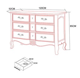 Komoda Venezia Bianco VEB815K 52x127x85 Jasny Beż