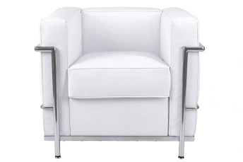 Fotel Kubik 68x75x67 Biała Skóra
