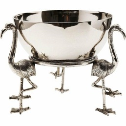 Miska Dekoracyjna Flamingo 36x36x33 Srebrny