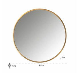 Lustro Ścienne MAEVY 110 Złoty