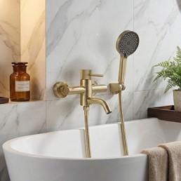 Bateria Wannowa LUNGO STRIPE Złoty Szczotkowany