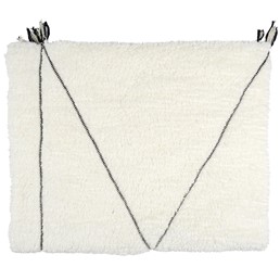 Koc Pled SHERPA Biały z Czarnym Wzorem