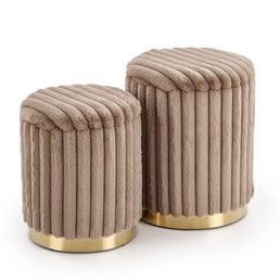 Zestaw 2 Puf FIDO Cappuccino/Złoty